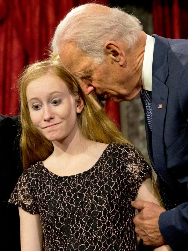 Uncle Joe really doesn't understand personal space.