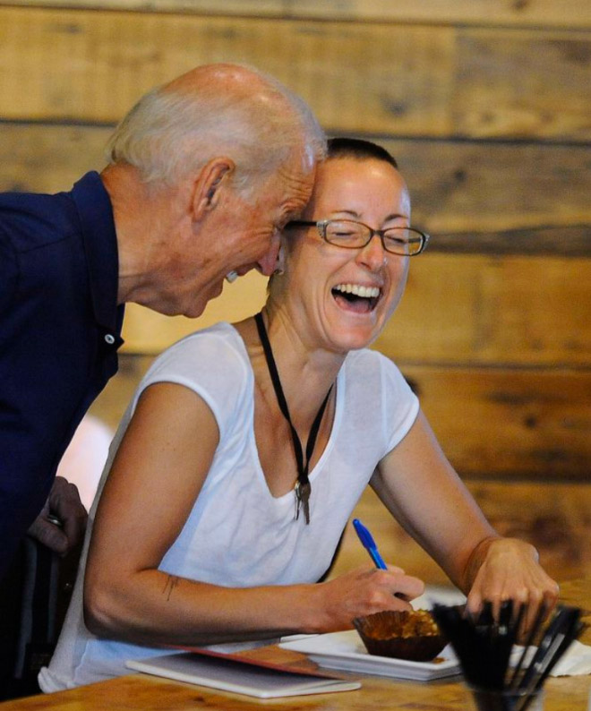 Uncle Joe really doesn't understand personal space.