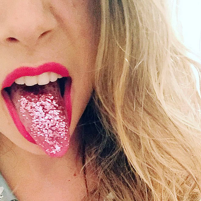 So people are licking glitter for attention...