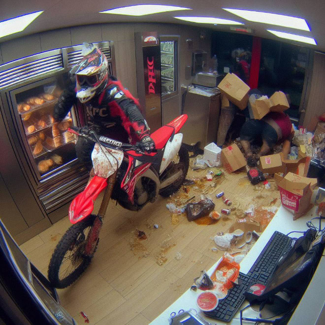 Typical night at KFC, according to AI.