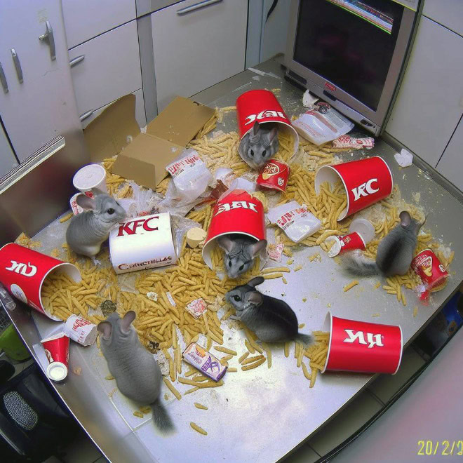 Typical night at KFC, according to AI.