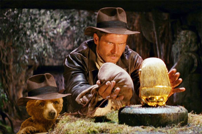 Paddington Bear inserted into iconic movie scenes.