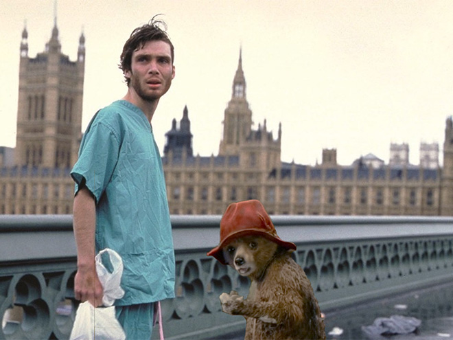 Paddington Bear inserted into iconic movie scenes.