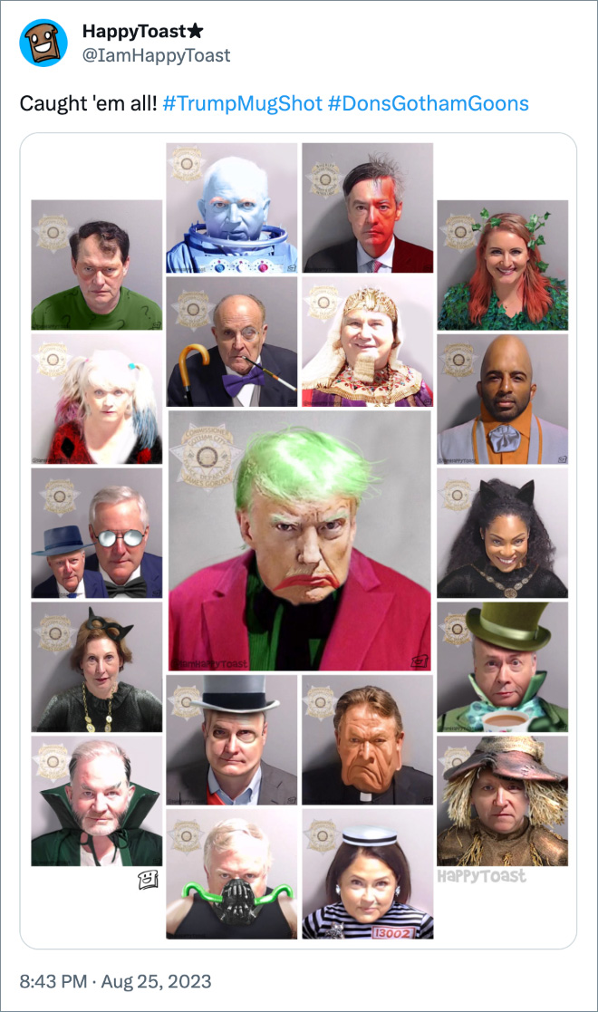 Trump mugshot is getting all kinds of funny reactions.