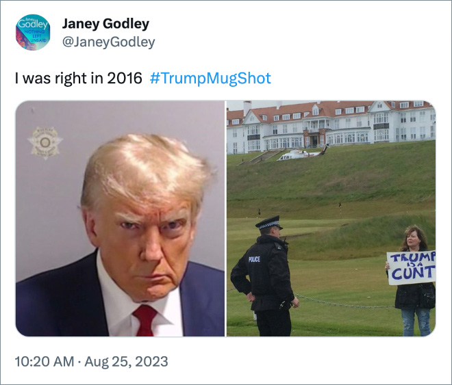 Trump mugshot is getting all kinds of funny reactions.