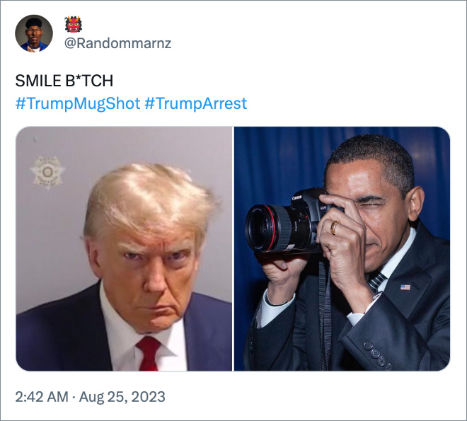 Trump mugshot is getting all kinds of funny reactions.